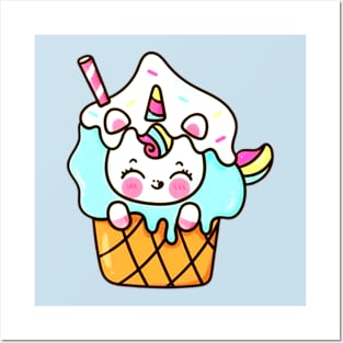 Cup Cake Unicorn Posters and Art